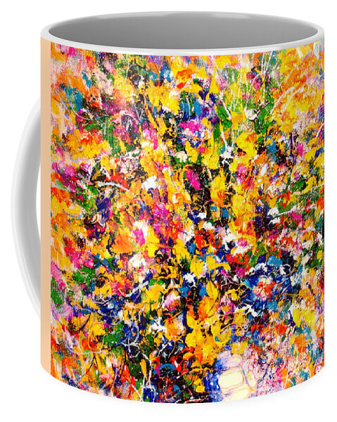 Flowers Coffee Mug featuring the painting Yellow Sunshine by Natalie Holland