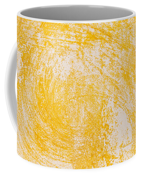 Abstract Coffee Mug featuring the photograph Yellow textured wall background by Michalakis Ppalis