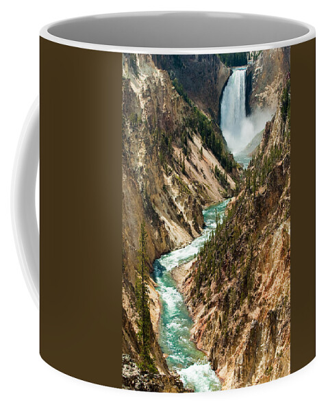 Yellowstone Coffee Mug featuring the photograph Yellowstone Waterfalls by Sebastian Musial