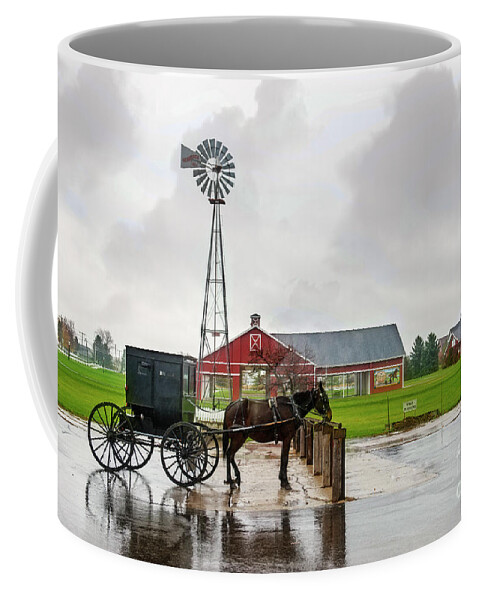 Yoder's Coffee Mug featuring the photograph Yoder's Parking Lot Shipshewana by David Arment