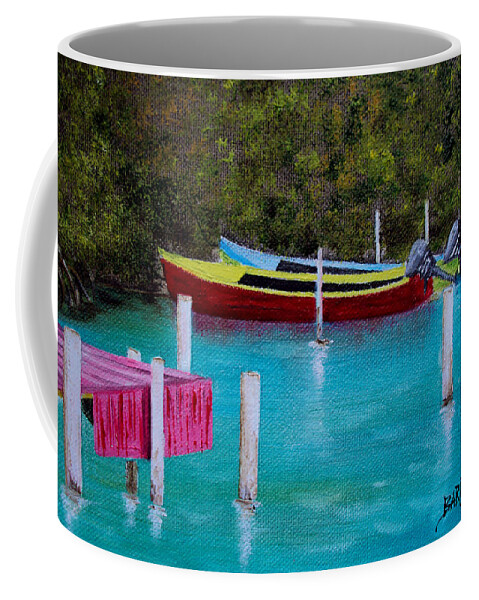 Beach Coffee Mug featuring the painting Yolas by Gloria E Barreto-Rodriguez