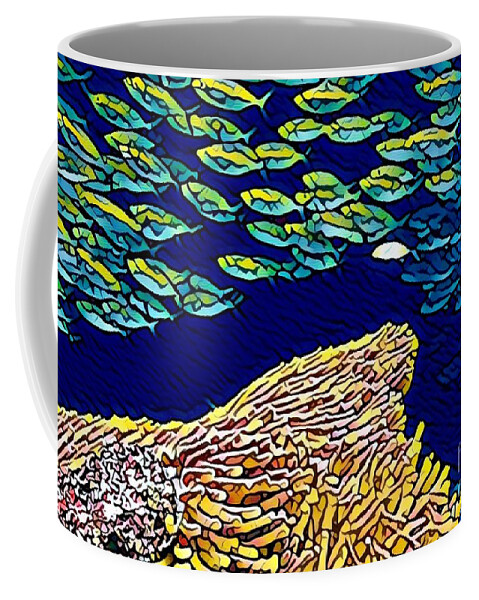 Coral Reef Coffee Mug featuring the digital art You Be You by Denise Railey