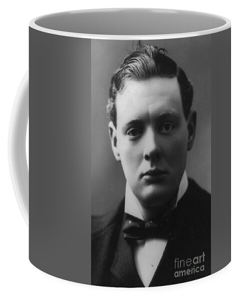 Winston Churchill Coffee Mug featuring the photograph Young Winston Churchill by English School