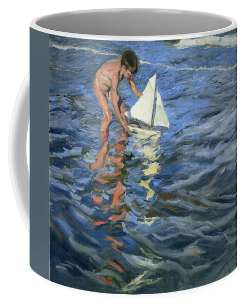 Joaquin Sorolla Coffee Mug featuring the painting Young Yachtsman by Joaquin Sorolla