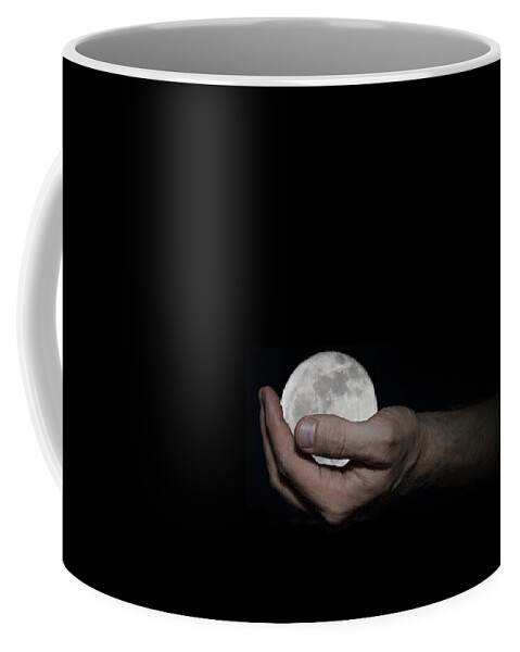 Whole Coffee Mug featuring the digital art You've Got the Whole Moon in Your Hand by Pelo Blanco Photo