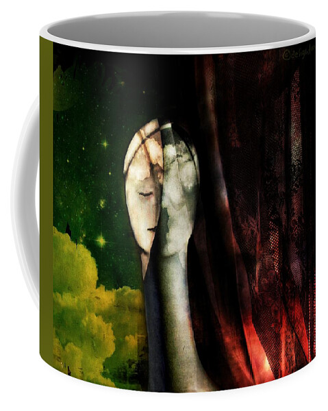 Face Coffee Mug featuring the digital art You...With The Clouds In Your Eyes by Delight Worthyn