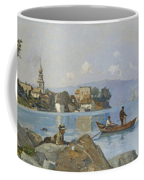 Francois Bocion Coffee Mug featuring the painting Yvoire by Francois Bocion