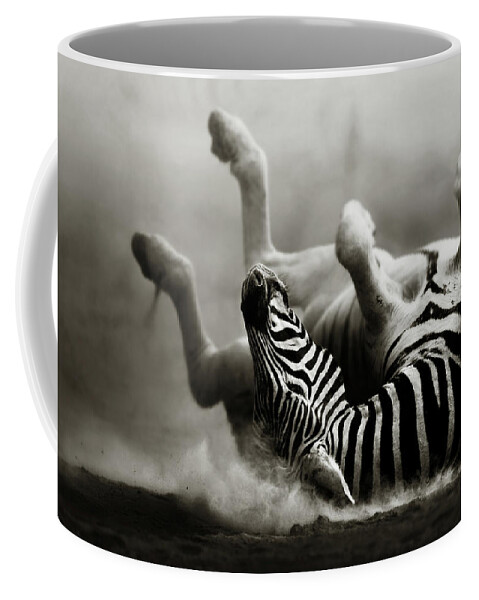 #faatoppicks Coffee Mug featuring the photograph Zebra rolling by Johan Swanepoel