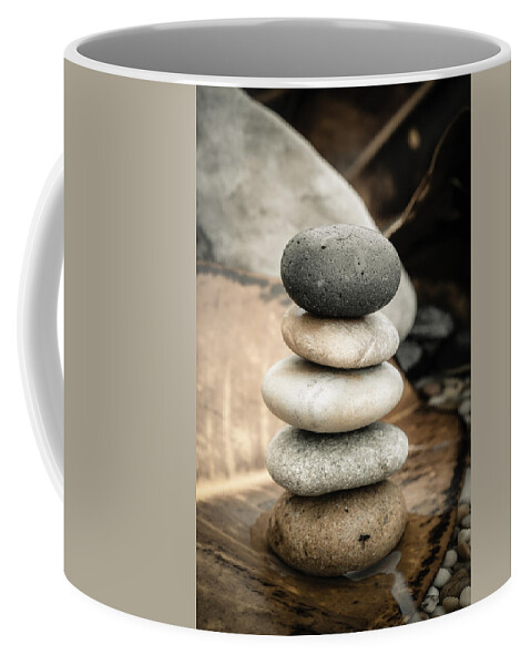 Zen Stones Coffee Mug featuring the photograph Zen Stones IV by Marco Oliveira