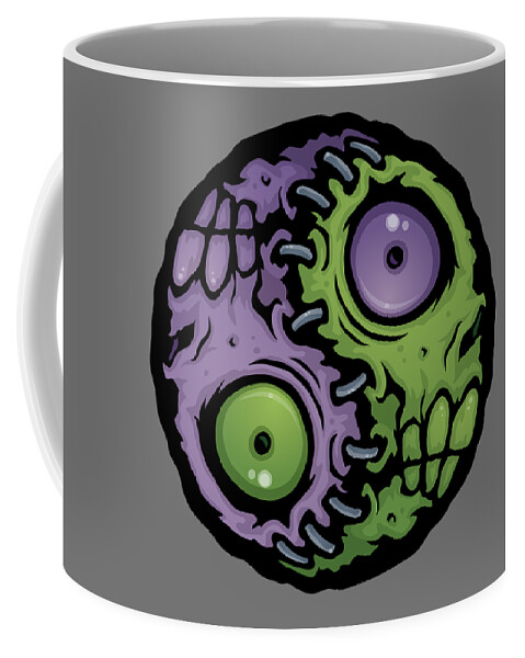 Zombie Coffee Mug featuring the digital art Zombie Yin-Yang by John Schwegel