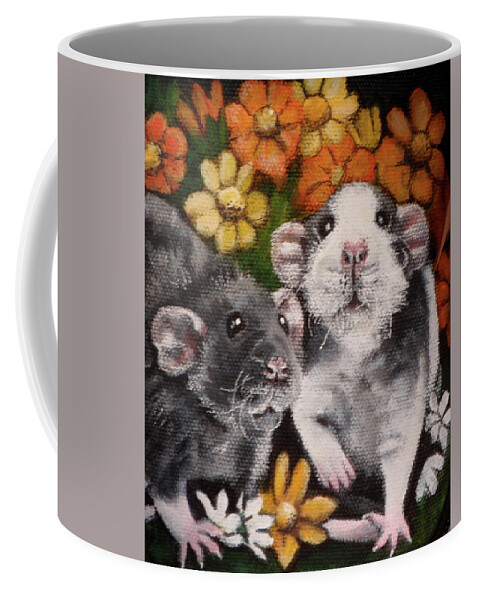 Rodents Coffee Mug featuring the painting Zucchini and Leafy by Carol Russell