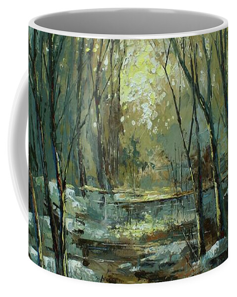 Landscape Coffee Mug featuring the painting ' Hidden Gate' by Michael Lang