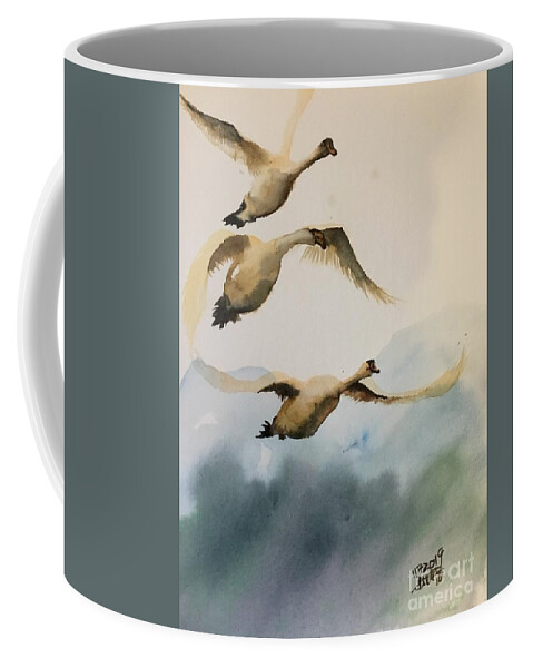 Let’s Fly Coffee Mug featuring the painting 1082019 by Han in Huang wong