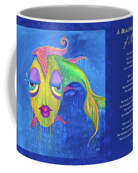 Fish Coffee Mug featuring the digital art A Beautiful Shade of Broken by Tanielle Childers