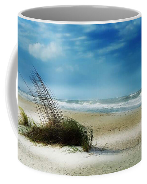 #beach Blue #seaoat Coffee Mug featuring the photograph After the Storm #1 by Stoney Lawrentz
