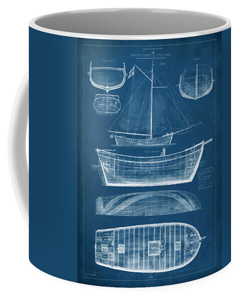 Home Coffee Mug featuring the painting Antique Ship Blueprint II #1 by Vision Studio