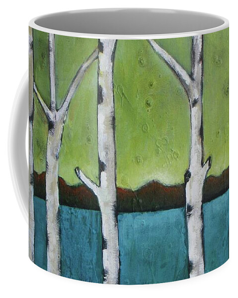 Aspen Coffee Mug featuring the photograph Aspen Trees on the Lake #2 by Vesna Antic