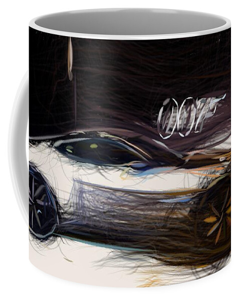 Aston Coffee Mug featuring the digital art Aston Martin DB10 Spectre Drawing #2 by CarsToon Concept