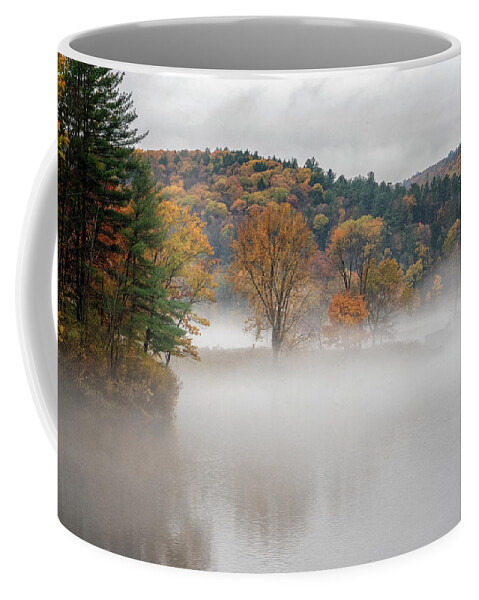 The Brattleboro Retreat Meadows Coffee Mug featuring the photograph Autumn Fog #1 by Tom Singleton
