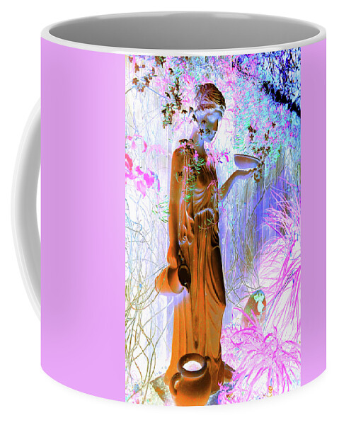 Angel Coffee Mug featuring the mixed media Awaiting for your return #1 by Giorgio Tuscani