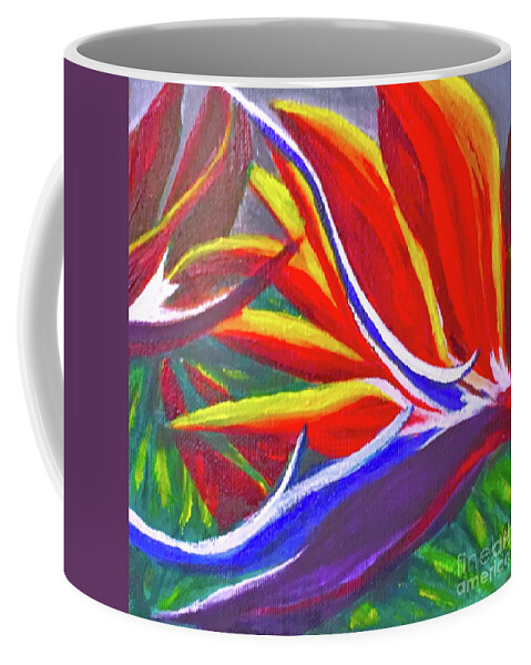 Pahoa Coffee Mug featuring the painting Bird of Paradise by Michael Silbaugh