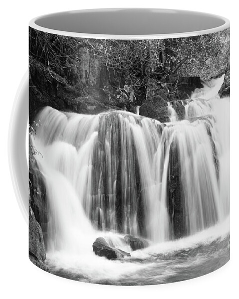Smoky Mountains Coffee Mug featuring the photograph Black And White Waterfall #2 by Phil Perkins