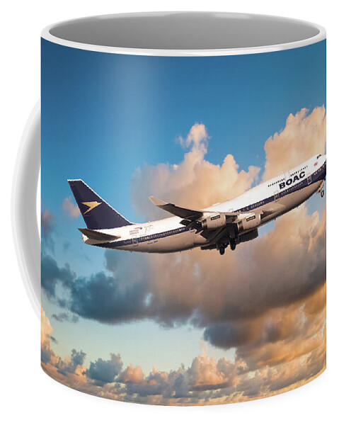 Boac Boeing 747 Coffee Mug featuring the digital art Boeing 747-436 - BOAC by Airpower Art