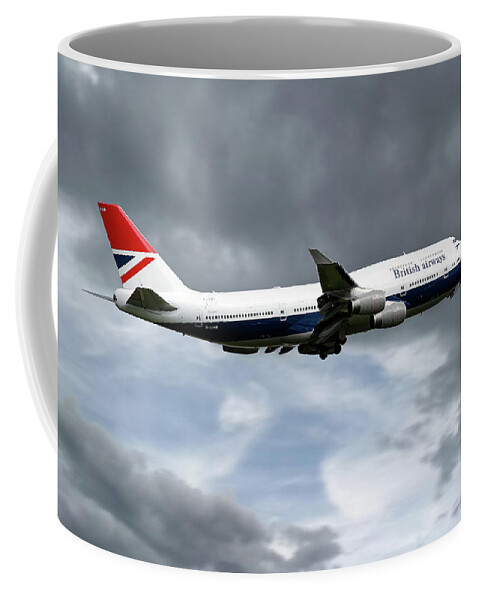 British Airways Boeing 747 Coffee Mug featuring the digital art Boeing 747-436 G-CIVB #2 by Airpower Art