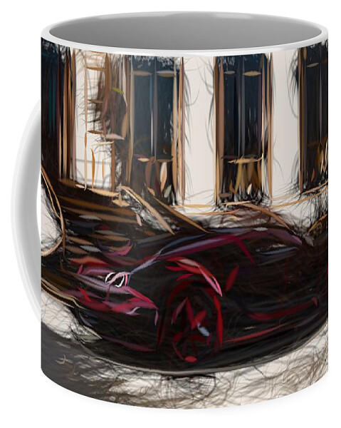 Bugatti Coffee Mug featuring the digital art Bugatti Veyron Grand Sport Vitesse La Finale Drawing #2 by CarsToon Concept