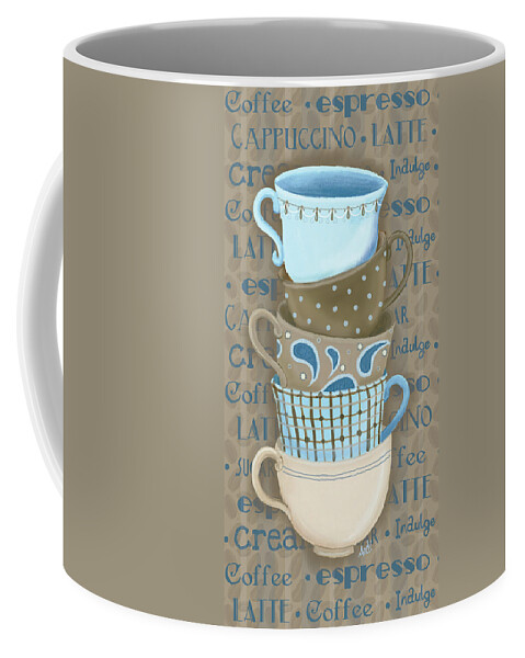Coffee Coffee Mug featuring the mixed media Coffee Cup Stack I by Andi Metz