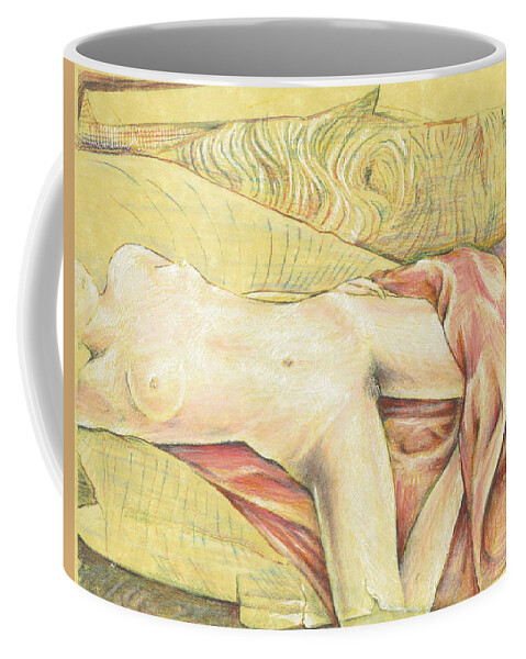 Pen Drawing Coffee Mug featuring the painting Comfort #1 by Jeremy Robinson