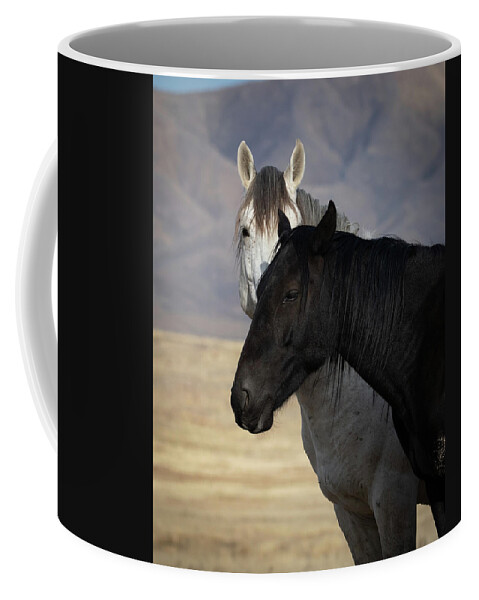 Wild Horses Coffee Mug featuring the photograph Contrasts #1 by Mary Hone