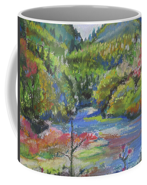 Pastel Landscape Coffee Mug featuring the pastel Country River #1 by Jean Batzell Fitzgerald