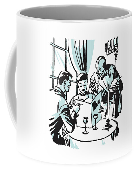 Couple Talking to Waiter About Menu in Fancy Restaurant Coffee Mug by CSA  Images - Pixels