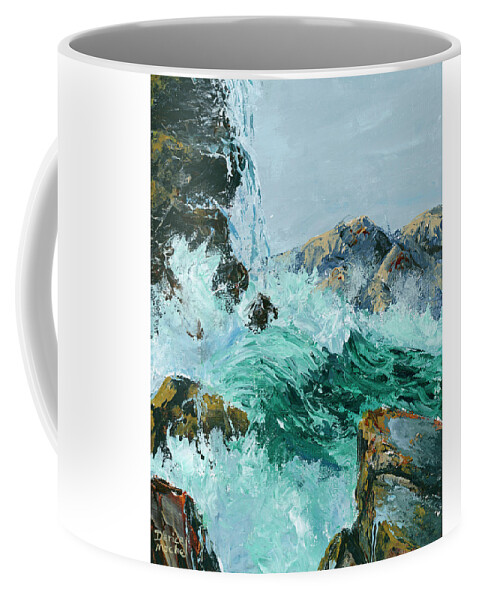 Seascape Coffee Mug featuring the painting Dancing With Waves by Darice Machel McGuire