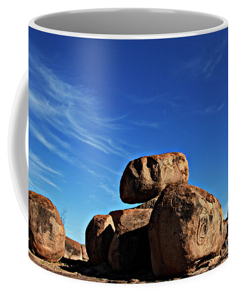 Devil's Marbles Coffee Mug featuring the photograph Devils Marbles #1 by Douglas Barnard