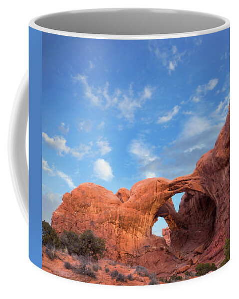 00565367 Coffee Mug featuring the photograph Double Arch, Arches National Park, Utah #1 by Tim Fitzharris