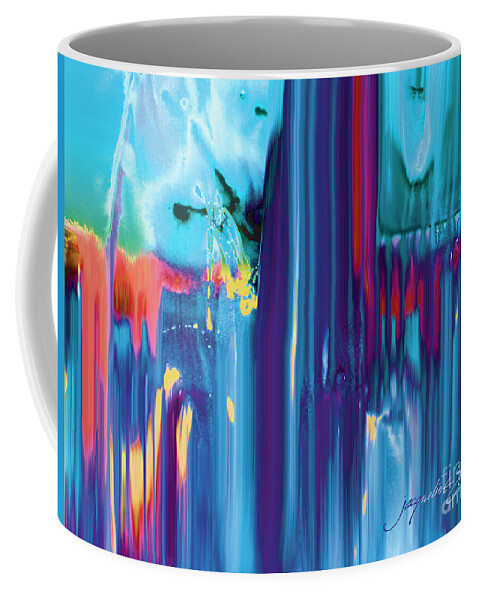 Abstract Coffee Mug featuring the digital art Drenched #1 by Jacqueline Shuler