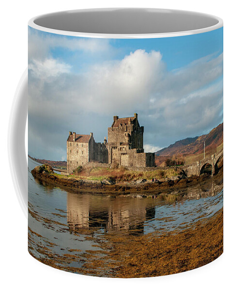 Eilean Donan Castle Coffee Mug featuring the mixed media Eilean Donan Castle #1 by Smart Aviation