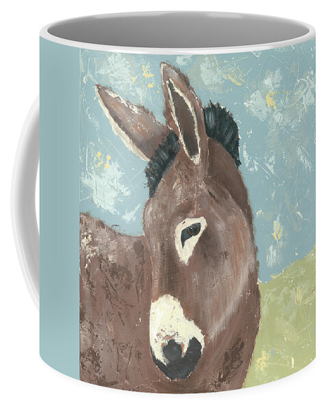 Animals Coffee Mug featuring the painting Farm Life-donkey by Jade Reynolds