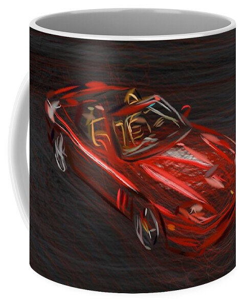Ferrari Coffee Mug featuring the digital art Ferrari 575M Superamerica Draw #1 by CarsToon Concept