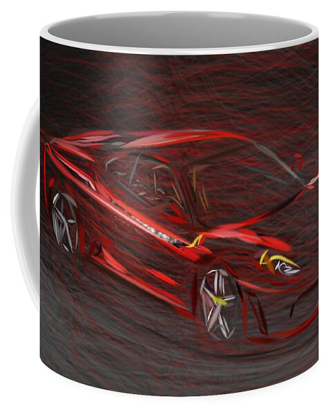 Ferrari Coffee Mug featuring the digital art Ferrari F430 Draw #1 by CarsToon Concept