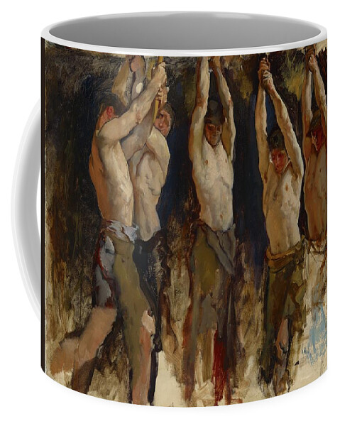 Men Coffee Mug featuring the painting Figure Study, For The Spirit Of Vulcan, Genius by Edwin Austin Abbey