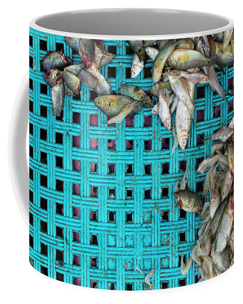 Cambodia Coffee Mug featuring the photograph Fish at the Market #1 by Nicole Young
