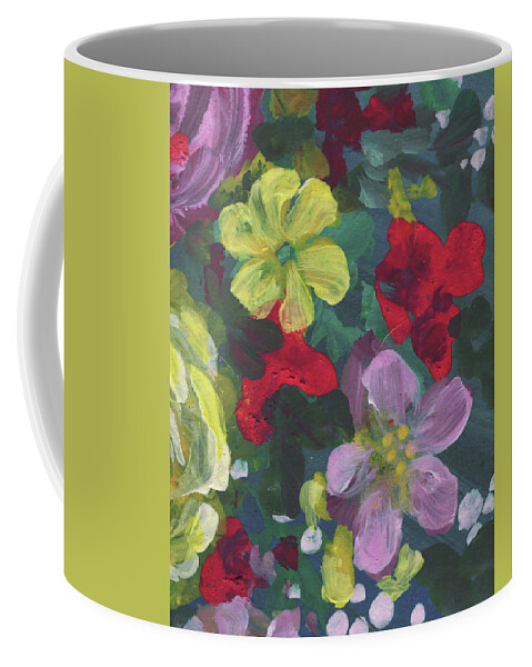 Rose Coffee Mug featuring the painting Floral Impressionistic Pattern #1 by Irina Sztukowski