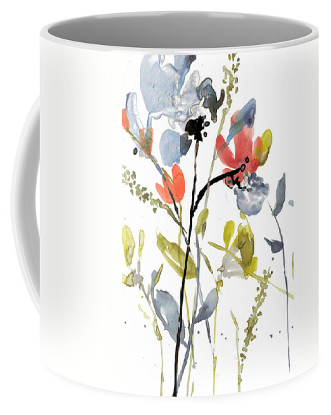 Botanical Coffee Mug featuring the painting Flower Overlay II by Jennifer Goldberger