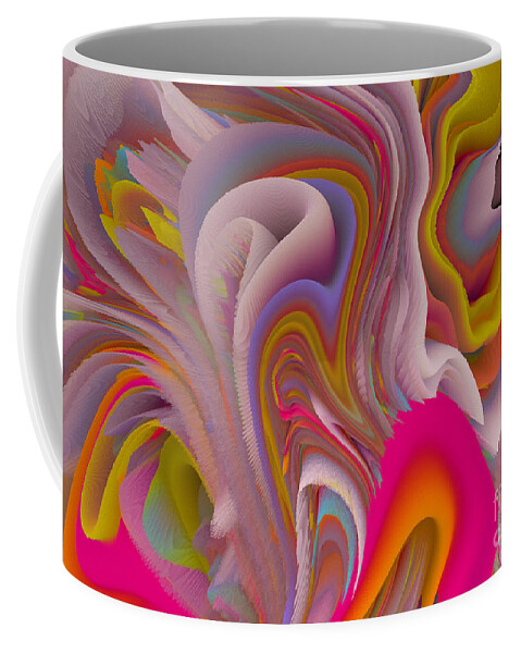 Bright Colors Coffee Mug featuring the mixed media Flowers Of My Dreams 18 by Elena Gantchikova