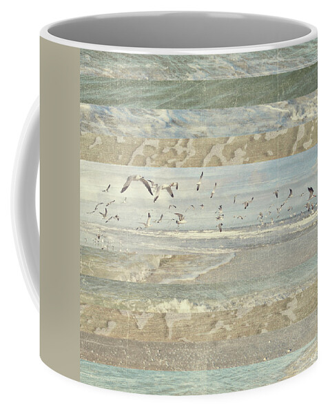 Flying Coffee Mug featuring the painting Flying Beach Birds I by Dan Meneely