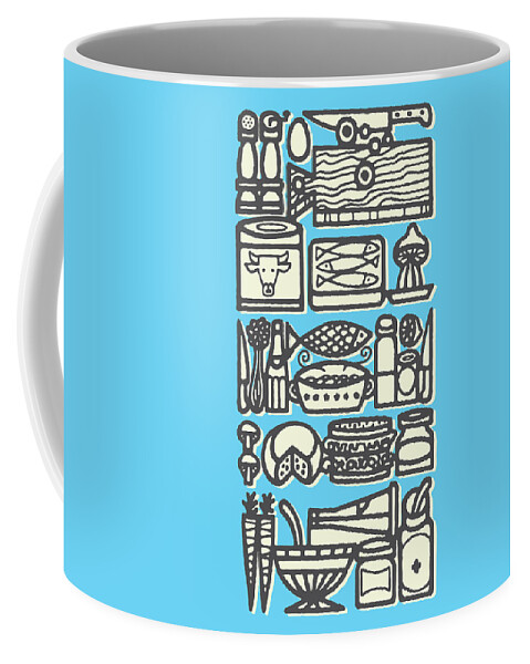 Baked Goods Coffee Mug featuring the drawing Food Collage #1 by CSA Images