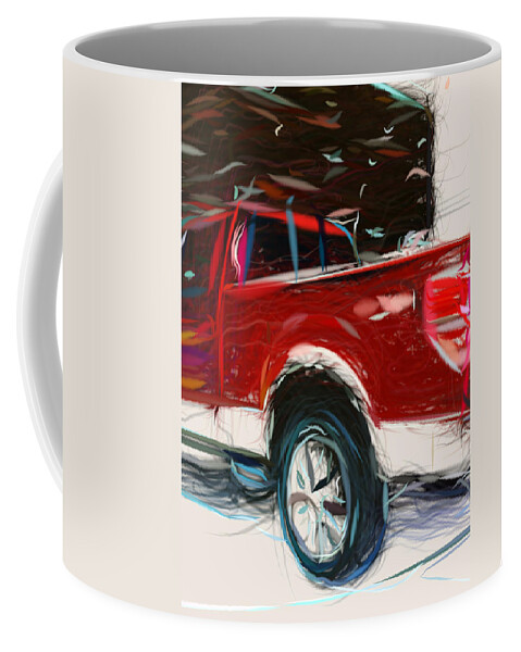 Ford Coffee Mug featuring the digital art Ford F150 Pick Up King Ranch Drawing #1 by CarsToon Concept